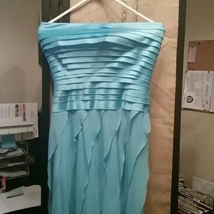 Tadashi Long Prom Dress strapless